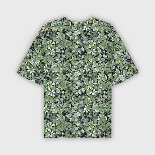 Мужская футболка оверсайз Летний лесной камуфляж в зеленых тонах / 3D-принт – фото 2