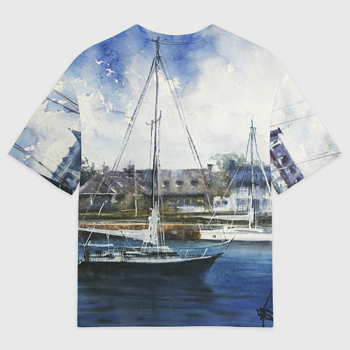 Мужская футболка оверсайз Во французской гавани / 3D-принт – фото 2