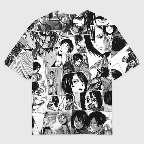 Мужская футболка оверсайз Атака титанов паттерн / 3D-принт – фото 2