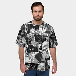 Футболка оверсайз мужская Хэллсинг паттерн Hellsing, цвет: 3D-принт — фото 2