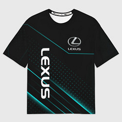 Футболка оверсайз мужская LEXUS ЛЕКСУС НЕОН ЛИНИИ, цвет: 3D-принт