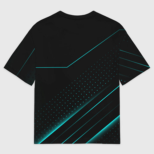 Мужская футболка оверсайз LEXUS ЛЕКСУС НЕОН ЛИНИИ / 3D-принт – фото 2