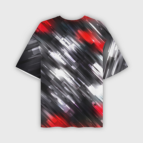 Мужская футболка оверсайз NEON abstract pattern неоновая абстракция / 3D-принт – фото 2