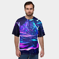 Футболка оверсайз мужская Абстрактная неоновая композиция Abstract neon comp, цвет: 3D-принт — фото 2