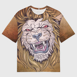 Мужская футболка оверсайз Лев оскалился