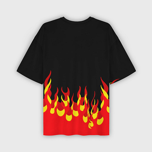 Мужская футболка оверсайз Манчестер юнайтед огонь / 3D-принт – фото 2