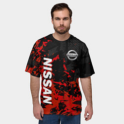 Футболка оверсайз мужская Nissan Спортивный стиль, цвет: 3D-принт — фото 2