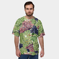 Футболка оверсайз мужская Кисти Винограда, цвет: 3D-принт — фото 2