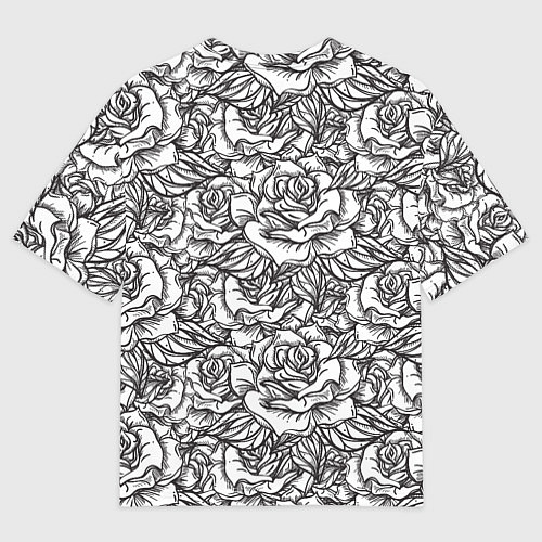 Мужская футболка оверсайз Цветы Много Белых Роз / 3D-принт – фото 2