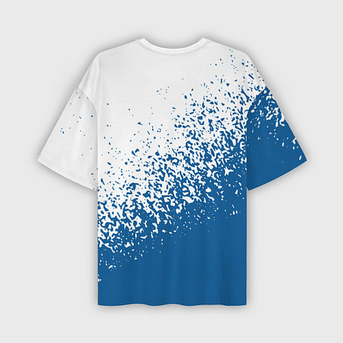 Мужская футболка оверсайз Psg синие брызги / 3D-принт – фото 2