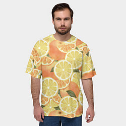 Футболка оверсайз мужская Летние Апельсины, цвет: 3D-принт — фото 2
