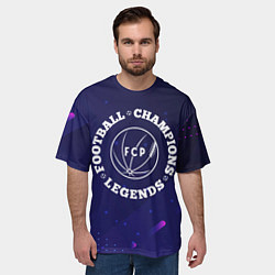 Футболка оверсайз мужская Символ Porto и круглая надпись Football Legends an, цвет: 3D-принт — фото 2