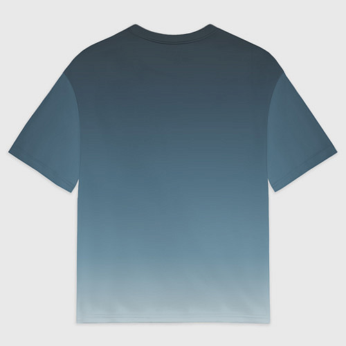 Мужская футболка оверсайз GRADIENT shades of blue / 3D-принт – фото 2