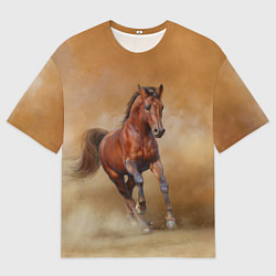 Футболка оверсайз мужская BAY HORSE гнедой конь, цвет: 3D-принт