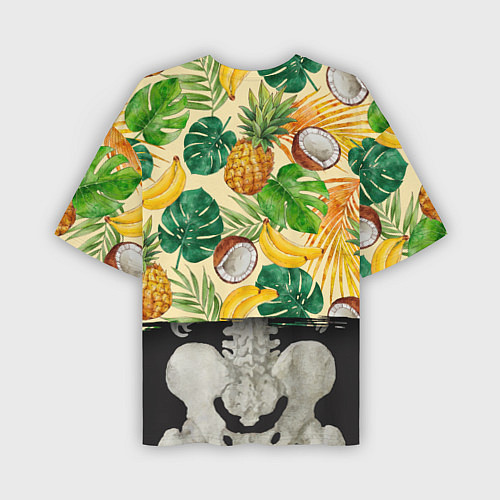 Мужская футболка оверсайз Тропики Ритм Джунглей Ананасы Кокосы Бананы / 3D-принт – фото 2