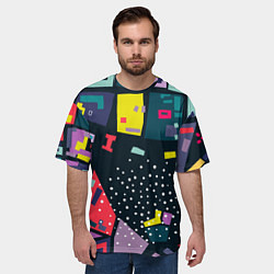 Футболка оверсайз мужская Абстракционизм Геометрические Формы и Фигуры, цвет: 3D-принт — фото 2
