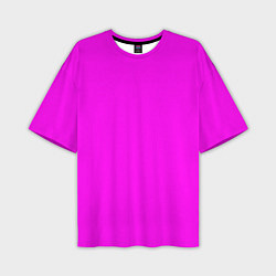 Мужская футболка оверсайз Однотонный розовый неоновый Пион