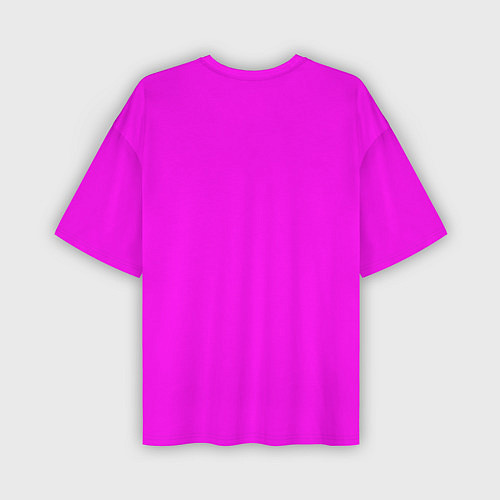 Мужская футболка оверсайз Однотонный розовый неоновый Пион / 3D-принт – фото 2