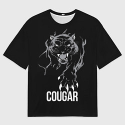 Футболка оверсайз мужская Cougar on the hunt - Пума на охоте, цвет: 3D-принт