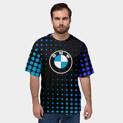 Футболка оверсайз мужская Bmw : Абстракция Кружки, цвет: 3D-принт — фото 2