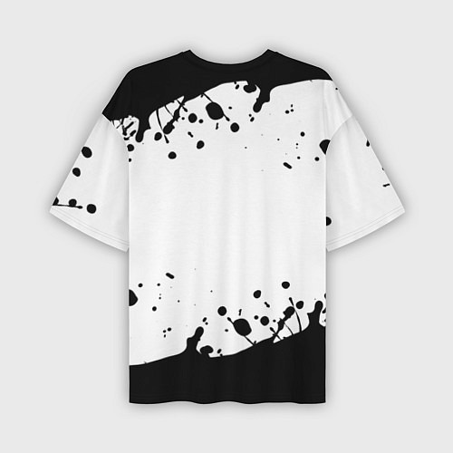 Мужская футболка оверсайз Кровосток черная краска / 3D-принт – фото 2