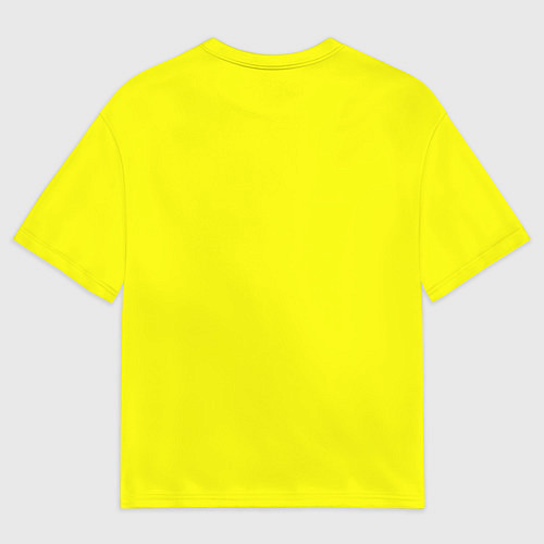 Мужская футболка оверсайз Однотонный неоновый лимонный желтый тон / 3D-принт – фото 2