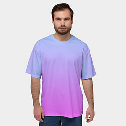 Футболка оверсайз мужская Голубо-розовый градиент, цвет: 3D-принт — фото 2