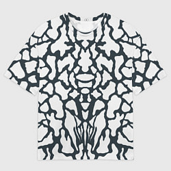 Мужская футболка оверсайз Animal Black and White Pattern