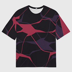 Мужская футболка оверсайз Розово-сиреневые линии