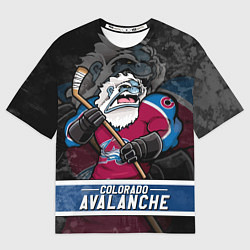 Футболка оверсайз мужская Colorado Avalanche Колорадо Эвеланш Маскот, цвет: 3D-принт