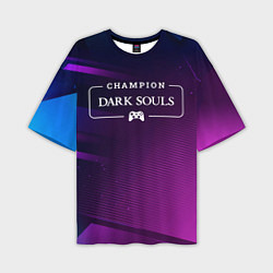 Мужская футболка оверсайз Dark Souls Gaming Champion: рамка с лого и джойсти