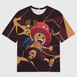 Мужская футболка оверсайз Тони Тони Чоппер в прыжке