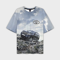 Мужская футболка оверсайз Toyota Land Cruiser Prado на скальных камнях Mount