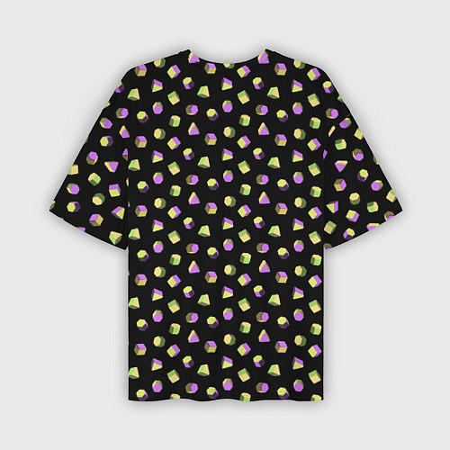 Мужская футболка оверсайз Объемные цветные геометрические фигуры / 3D-принт – фото 2