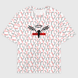 Мужская футболка оверсайз Tokyo revengers valhalla glitch паттерн