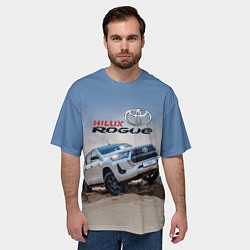 Футболка оверсайз мужская Toyota Hilux Rogue Off-road vehicle Тойота - прохо, цвет: 3D-принт — фото 2
