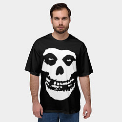 Футболка оверсайз мужская Misfits череп, цвет: 3D-принт — фото 2