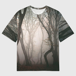Мужская футболка оверсайз Лес Туман