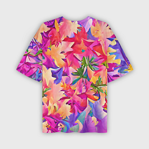 Мужская футболка оверсайз Цветочные бутоны / 3D-принт – фото 2
