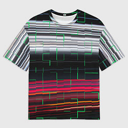 Футболка оверсайз мужская Цветная мозаика colored mosaic lines, цвет: 3D-принт