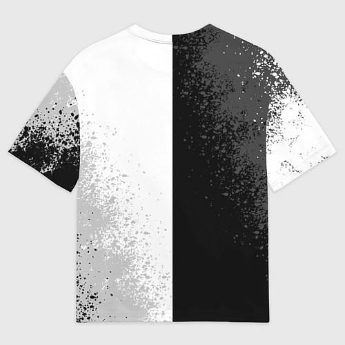 Мужская футболка оверсайз FAIRY TAIL BLACK AND WHITE LOGO / 3D-принт – фото 2