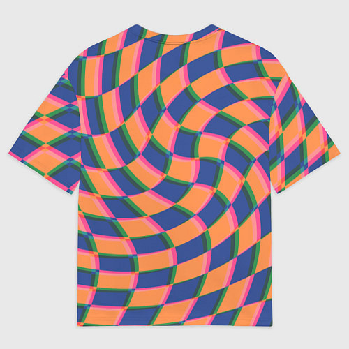 Мужская футболка оверсайз Wavy Squares / 3D-принт – фото 2