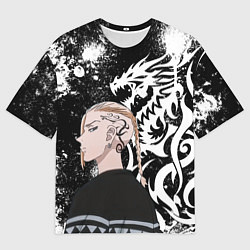 Футболка оверсайз мужская ДРАКЕН И БЕЛЫЙ ДРАКОН - ТОСВА, цвет: 3D-принт