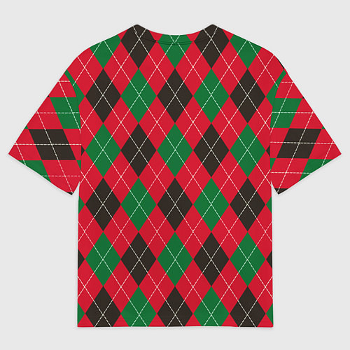 Мужская футболка оверсайз Классический аргайл / 3D-принт – фото 2