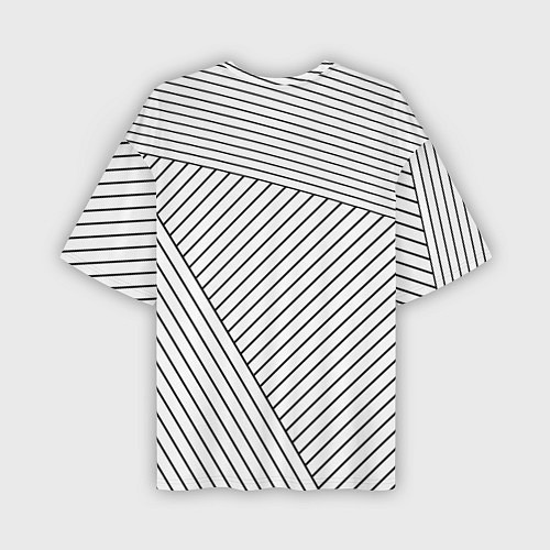 Мужская футболка оверсайз Символ Hitman на светлом фоне с полосами / 3D-принт – фото 2