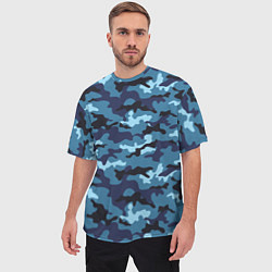 Футболка оверсайз мужская Камуфляж Тёмно-Синий Camouflage Dark-Blue, цвет: 3D-принт — фото 2