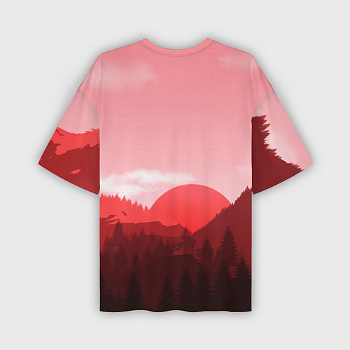Мужская футболка оверсайз Закат в горах в розовых тонах / 3D-принт – фото 2