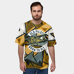 Футболка оверсайз мужская Старый вертолет классика, цвет: 3D-принт — фото 2
