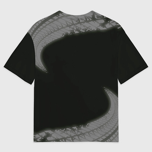 Мужская футболка оверсайз Honda в стиле Top Gear со следами шин на фоне / 3D-принт – фото 2