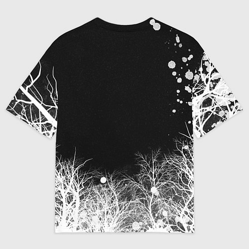 Мужская футболка оверсайз Белый Неон над лесом White Neon / 3D-принт – фото 2